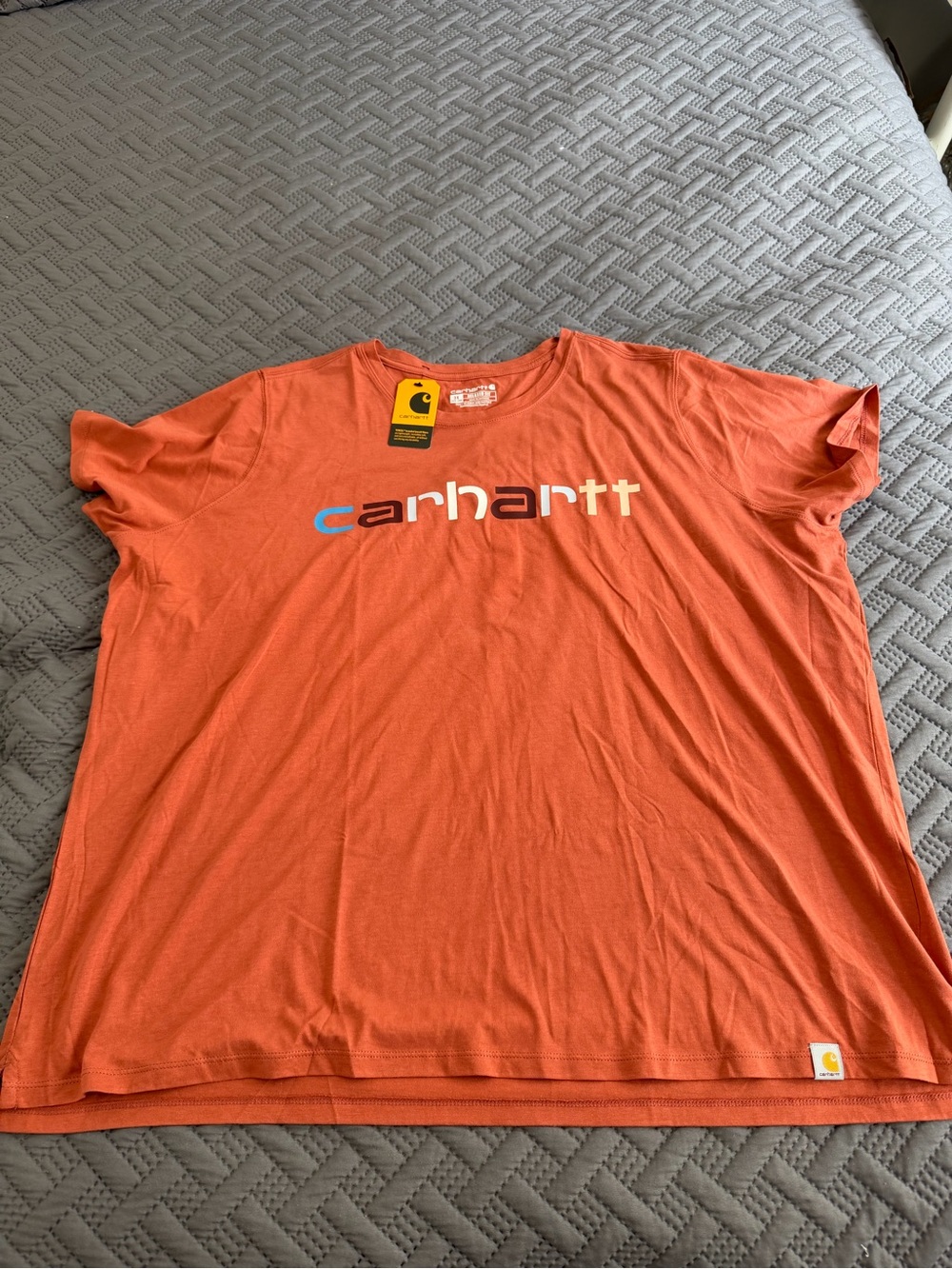Carhartt Short-Sleeve Logo Tee in Orange